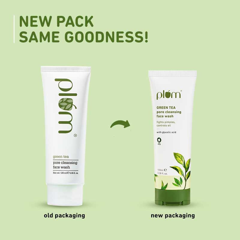 Plum Green Tea Pore Cleansing Face Wash With Glycolic Acid - Fights Acne & Oil For Clear Skin | Grocsy