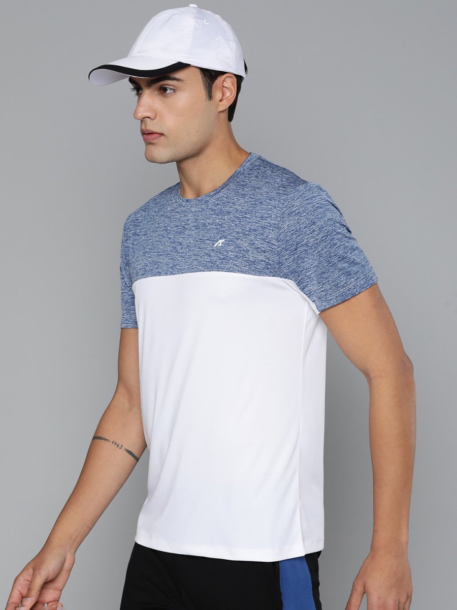 Alcis Men Colourblocked Dry Tech Slim Fit Sports T-shirt | Grocsy