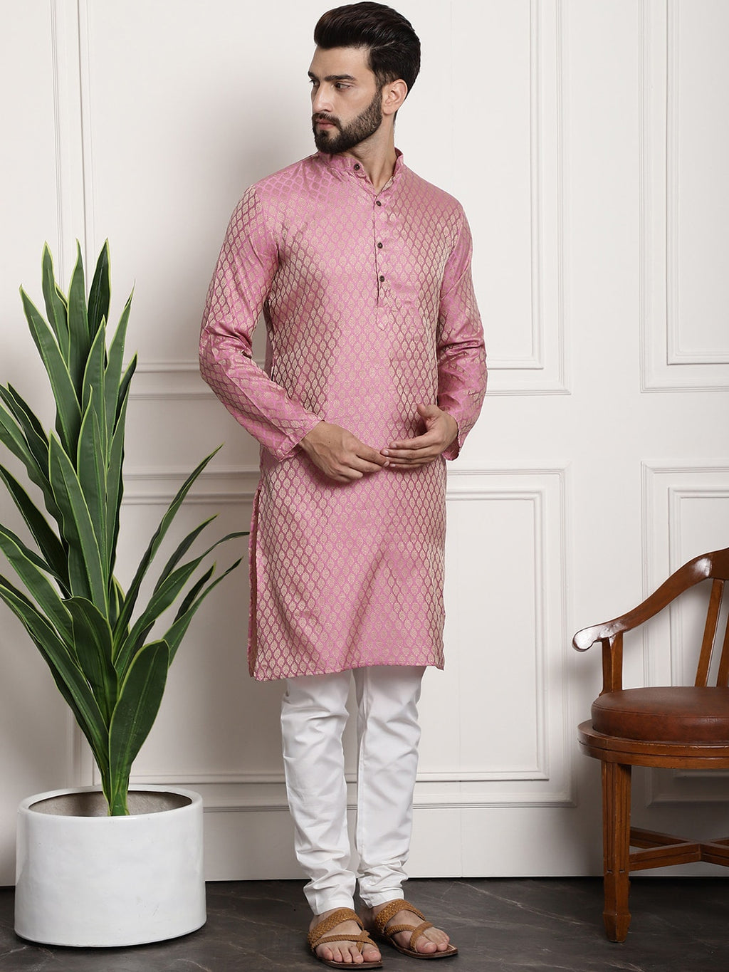 Sojanya Ethnic Motifs Woven Design Straight Kurta With Churidar | Grocsy