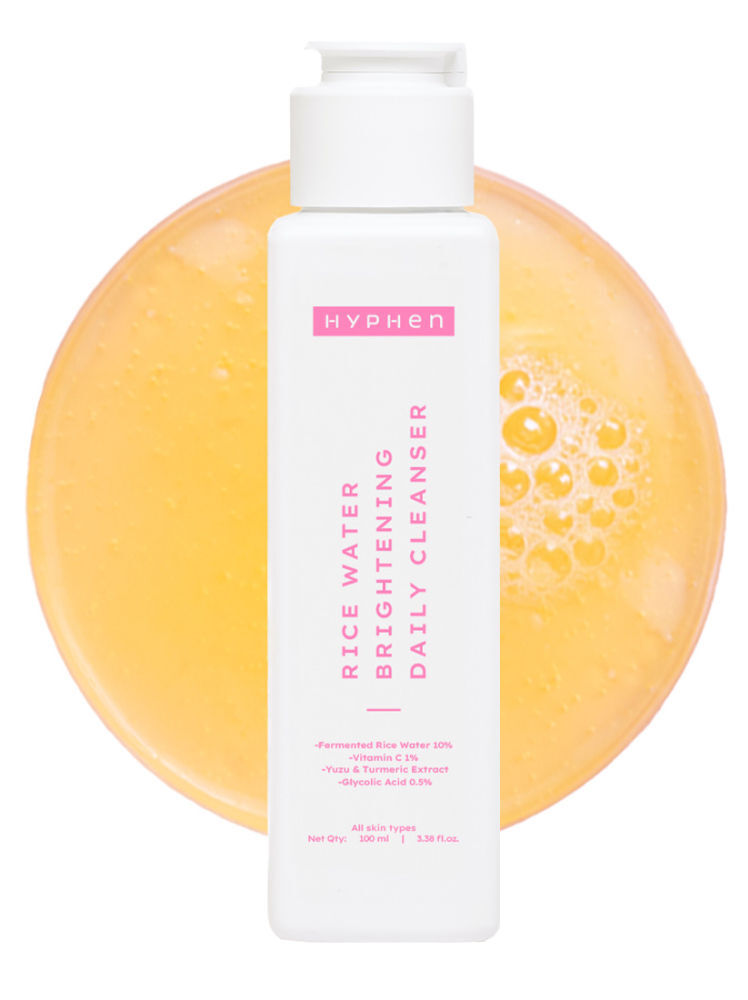 Hyphen By Kriti Sanon Rice Water Face Brightening Daily Cleanser, Reduce Pigmentation & Dark Spots, Brightens & Even Tones Skin, Moisturizes Skin | Grocsy