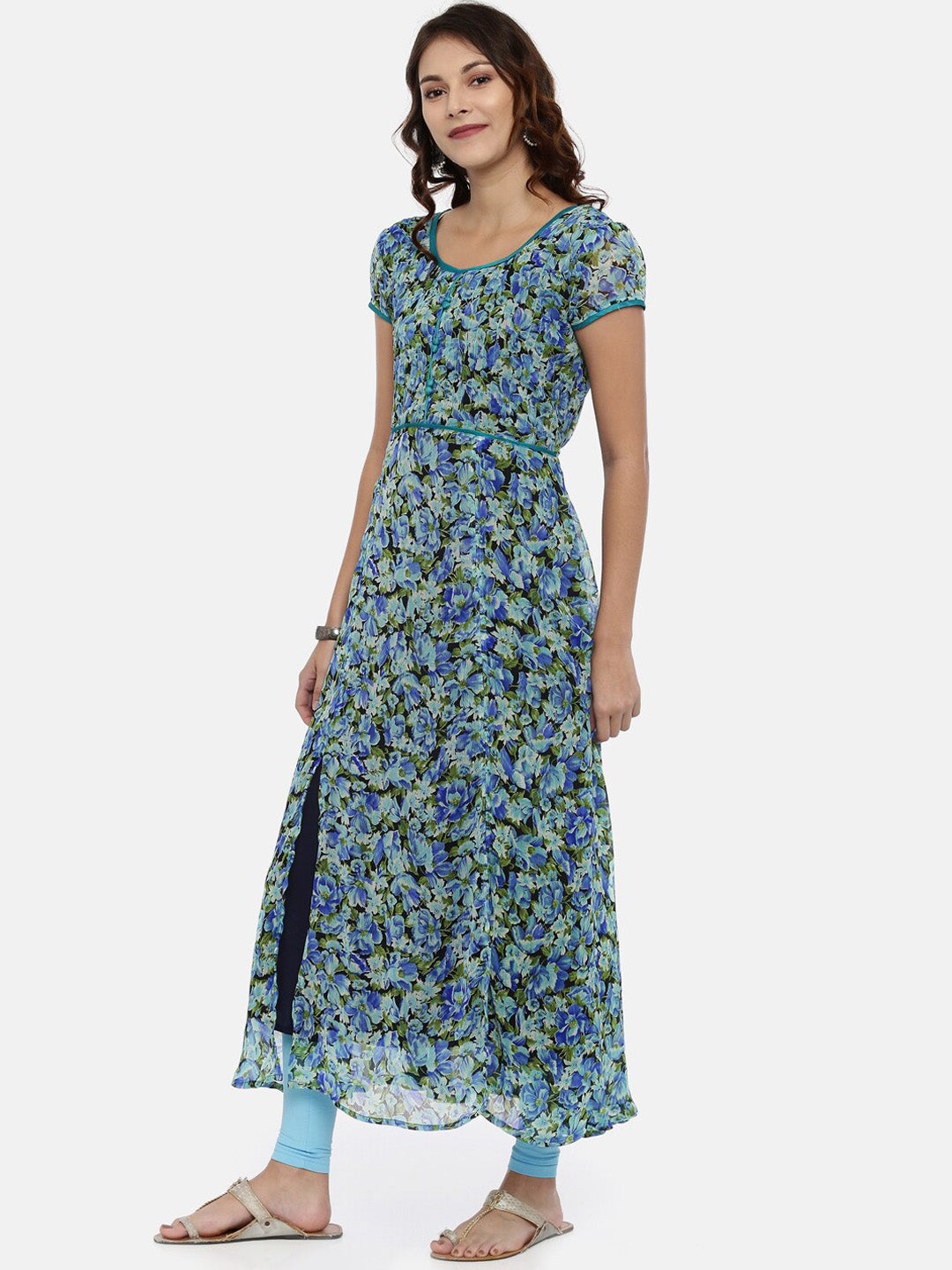 Souchii Women Printed Floral Round Neck Kurta | Grocsy