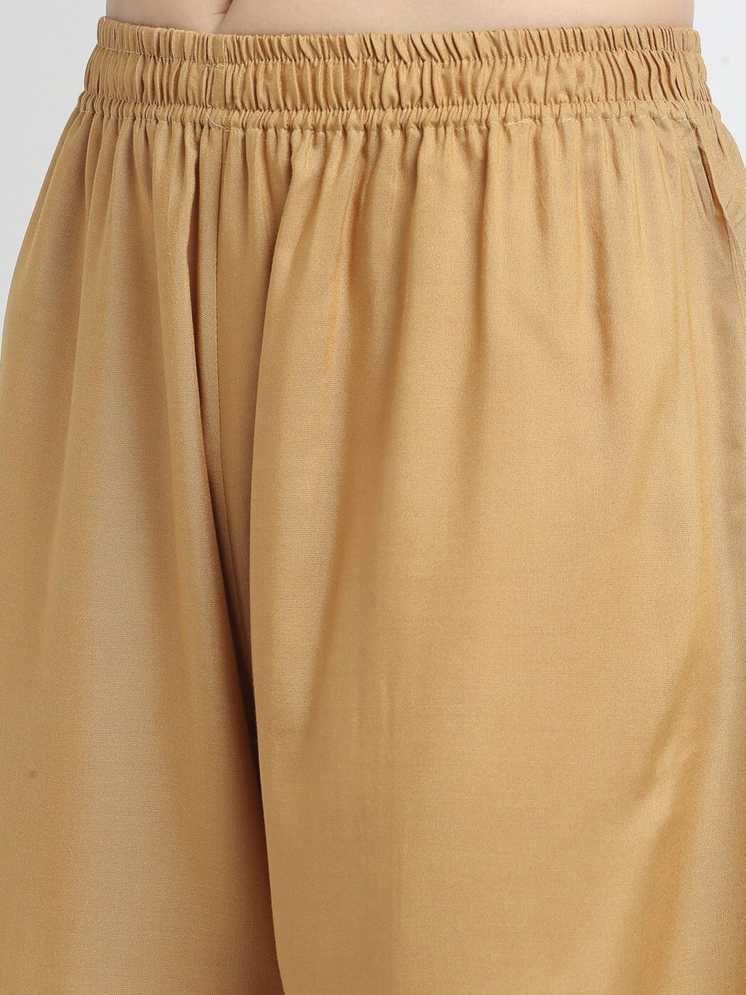 TAG 7 Women Beige Solid Flared Palazzo | Grocsy