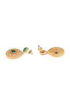 Saraf RS Jewellery Women Gold-Polished Multi Coloured AD Studded Pearl Mala & Earrings Set | Grocsy
