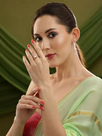Kundan Gold plated Trillion cut Ring - Ruby Raang | Grocsy