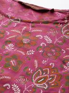 Sangria Women Purple Ethnic Motifs Printed Pure Cotton Kurta with Trousers | Grocsy