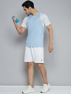Alcis Men Blue Solid Slim Fit T-shirt | Grocsy