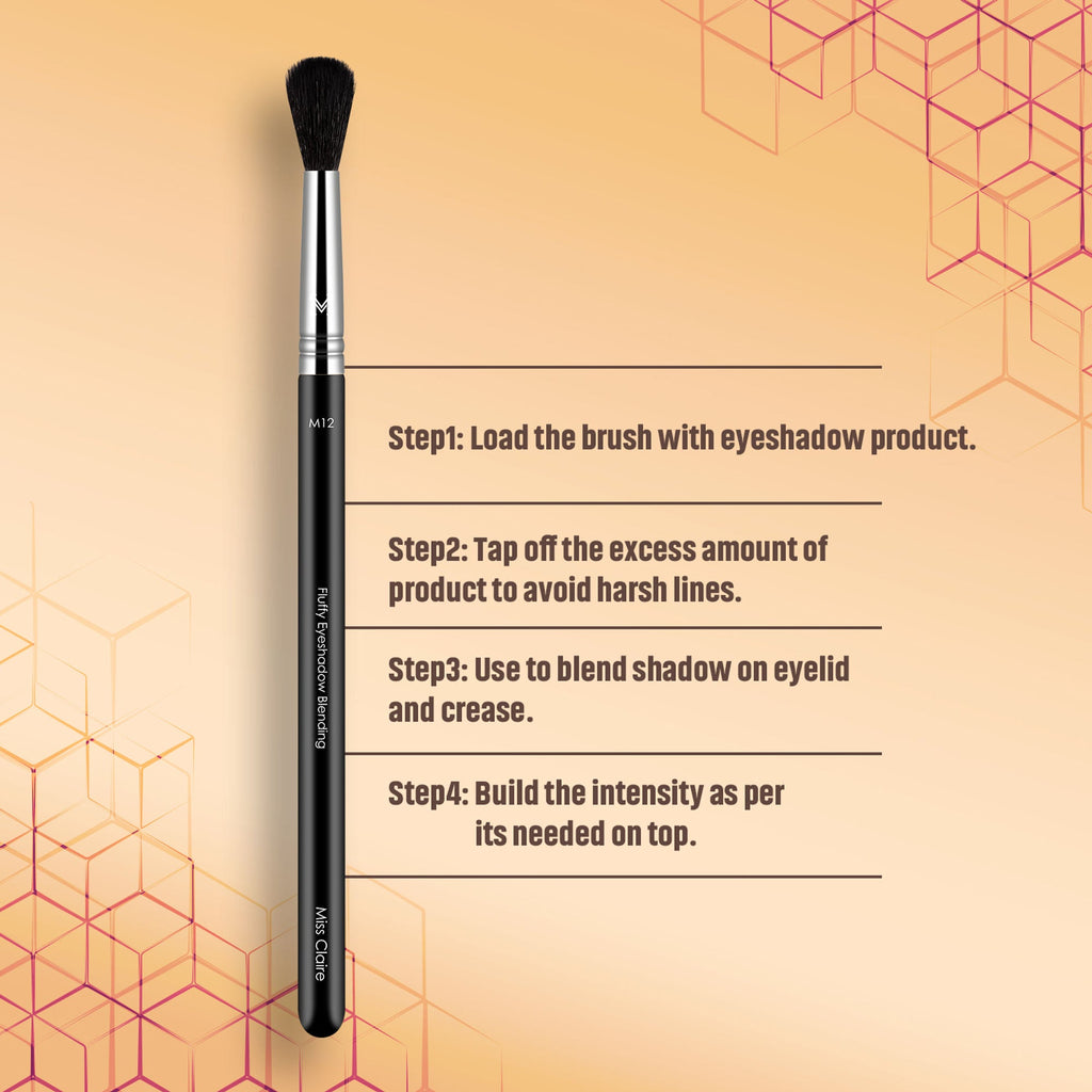 Miss Claire M12 - Fluffy Eyeshadow Blending Brush (Black) - Chrome | Grocsy