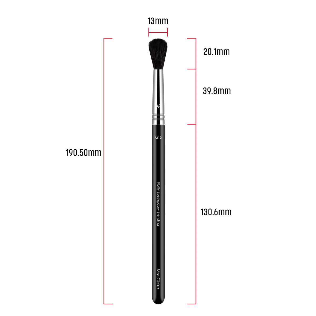 Miss Claire M12 - Fluffy Eyeshadow Blending Brush (Black) - Chrome | Grocsy