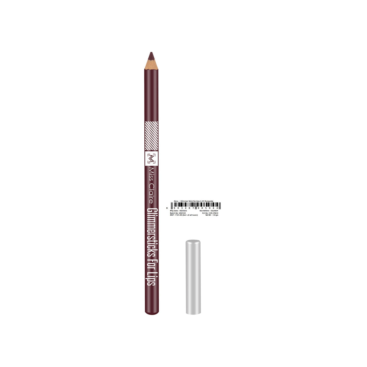 Miss Claire Glimmersticks For Lips - Burgundy L-04 | Grocsy