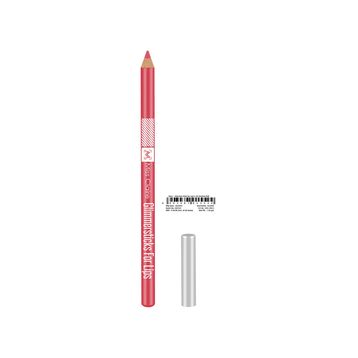 Miss Claire Glimmersticks For Lips - Sharbat Pink L-26 | Grocsy