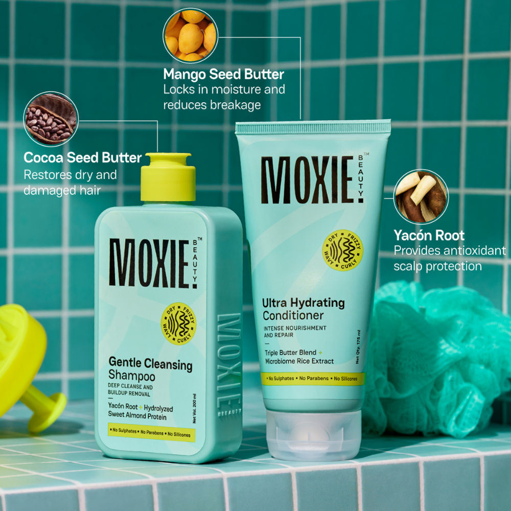 Moxie Beauty Rinse & Shine Duo - Shampoo & Conditioner for Dry and Frizzy Hair Combo | Grocsy