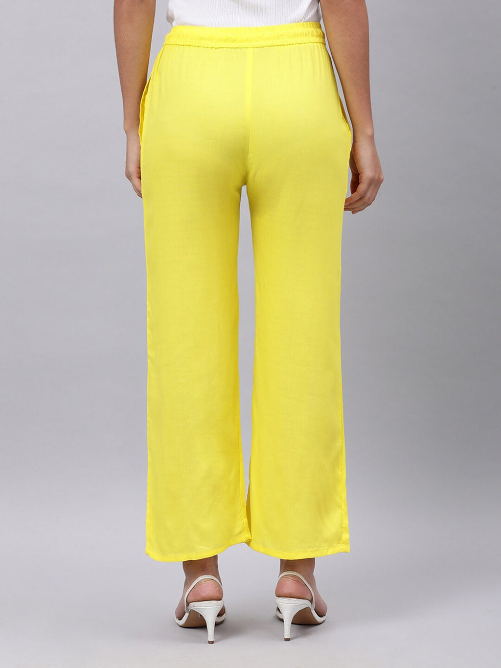 Souchii Women Yellow Liva Ethnic Palazzos | Grocsy