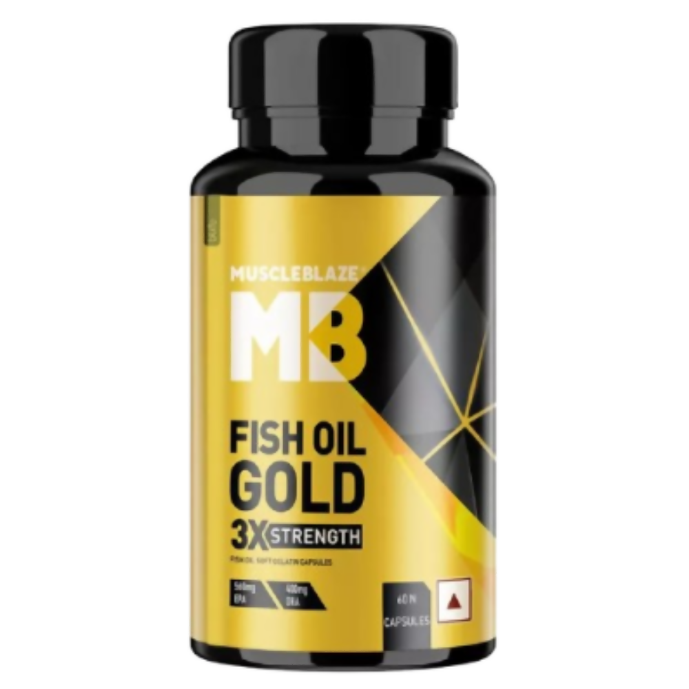 MuscleBlaze Omega 3 Fish Oil Gold Capsules | Grocsy