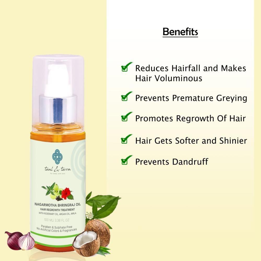Teal and Terra Nagarmotha Bhringraj Hair Oil | Grocsy