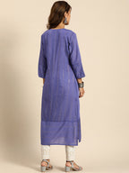 Sangria Women Jacquard Sequinned Chanderi Silk Kurta | Grocsy