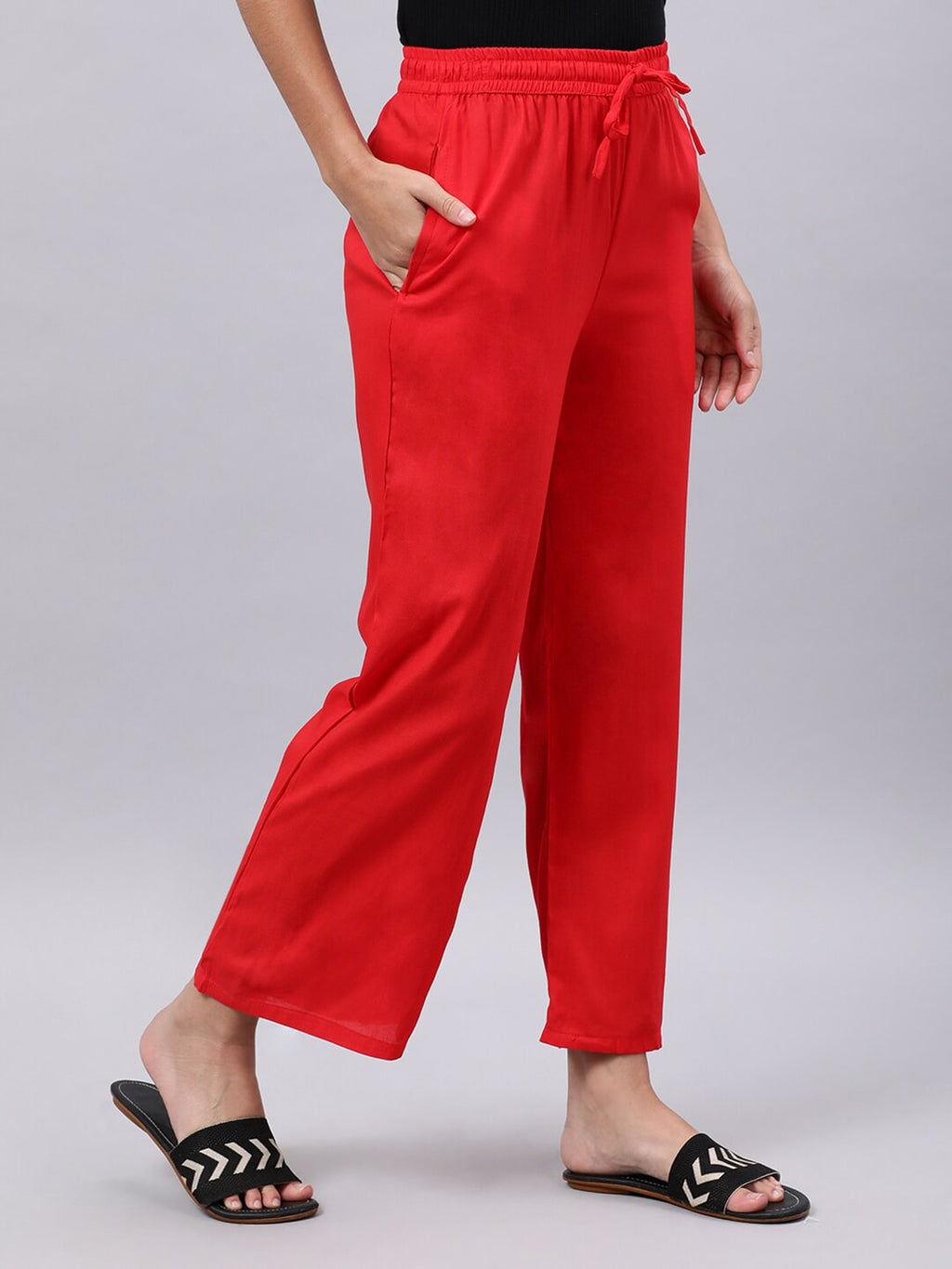 Souchii Red Liva Palazzos | Grocsy