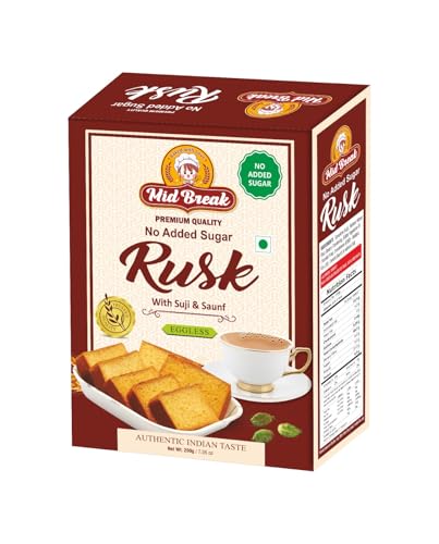 Mid Break Sugar Free Rusks - Pack of 1 200 Gm. - Tasty and Healthy | Grocsy