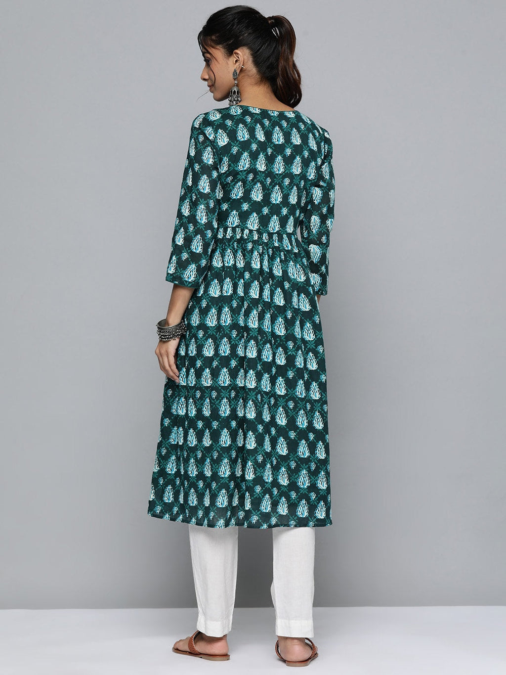 HERE&NOW Floral Printed Pure Cotton Kurta | Grocsy
