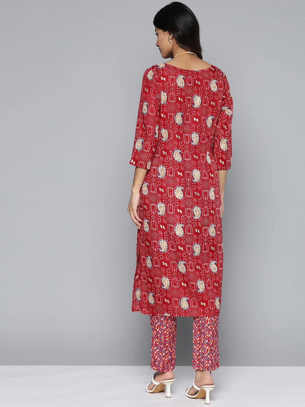 HERE&NOW Floral Printed Regular Kurta with Palazzos | Grocsy