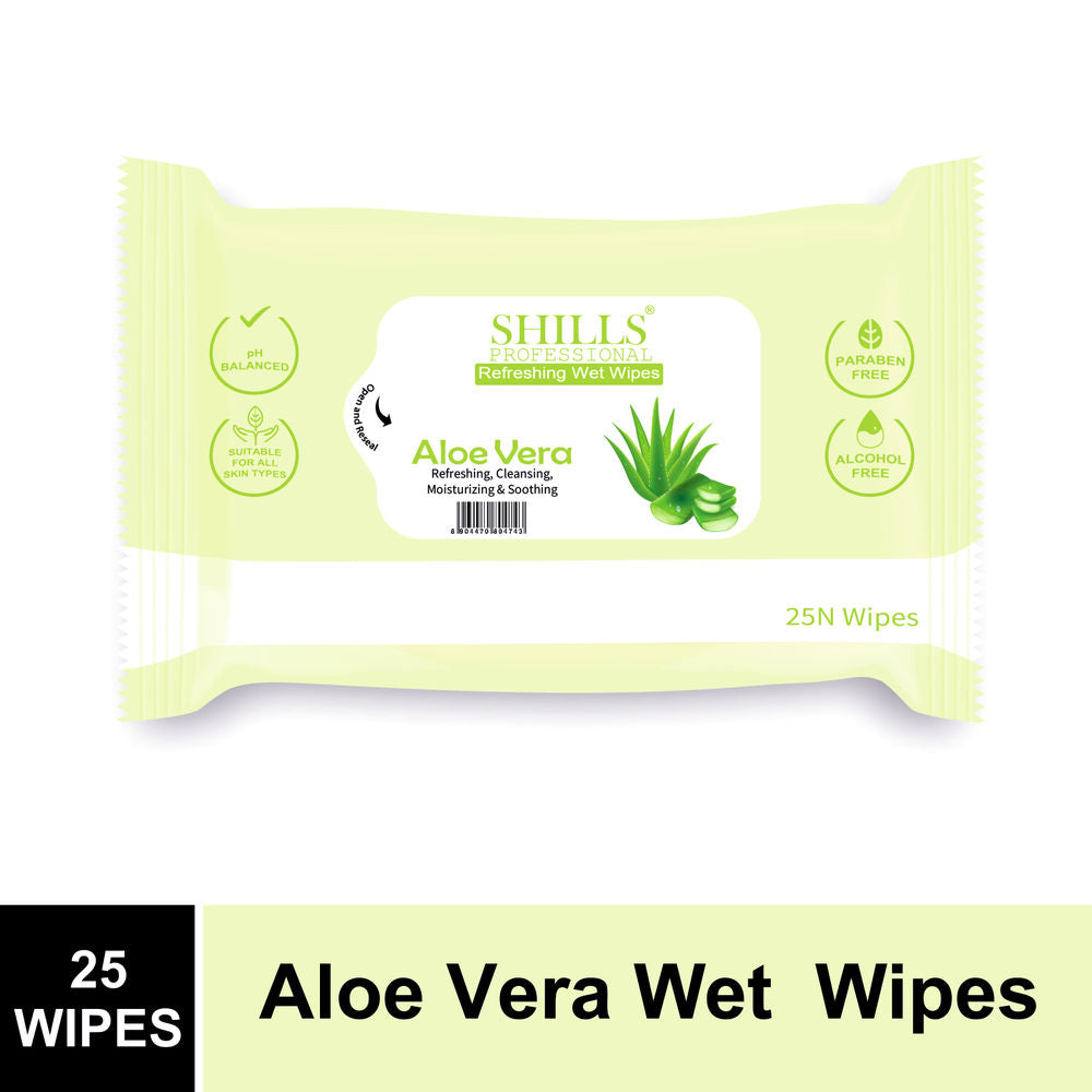 Shills Professional Refreshing Wet Wipes - Aloe Vera | Grocsy