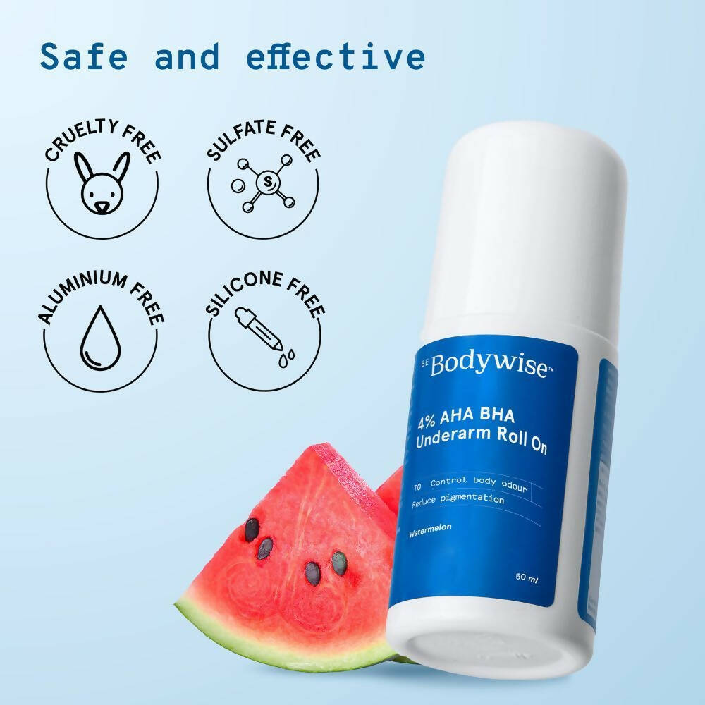 BeBodywise 4% AHA BHA Underarm Roll On - Watermelon | Grocsy