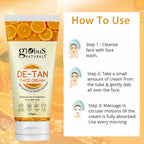 Globus Naturals De Tan Face Cream, Suitable For All Skin Types | Grocsy