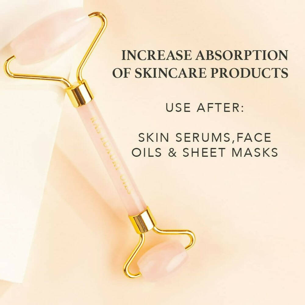 Ras Luxury Oils Rose Quartz Face Massager Roller | Grocsy