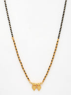 NVR Women's Gold-Polished Black Beaded Mangalsutra | Grocsy