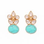 Nuyug 22K Gold Plated Turquoise Bloom Studs | Grocsy