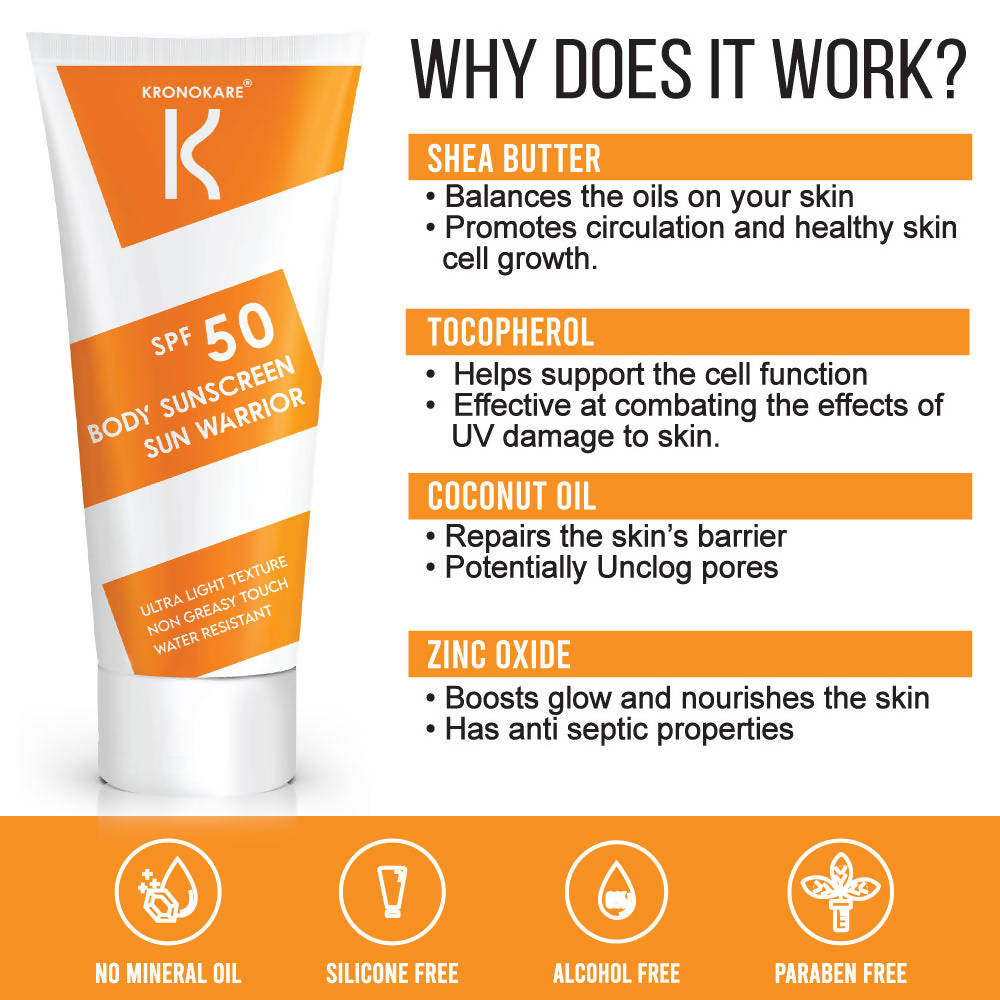 Kronokare Body Sunscreen SPF 50 | Grocsy