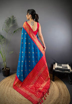 Elora Royal Blue Soft Silk Small Butti Zari Weaving Banarasi Saree With Woven Designer Saree | Grocsy