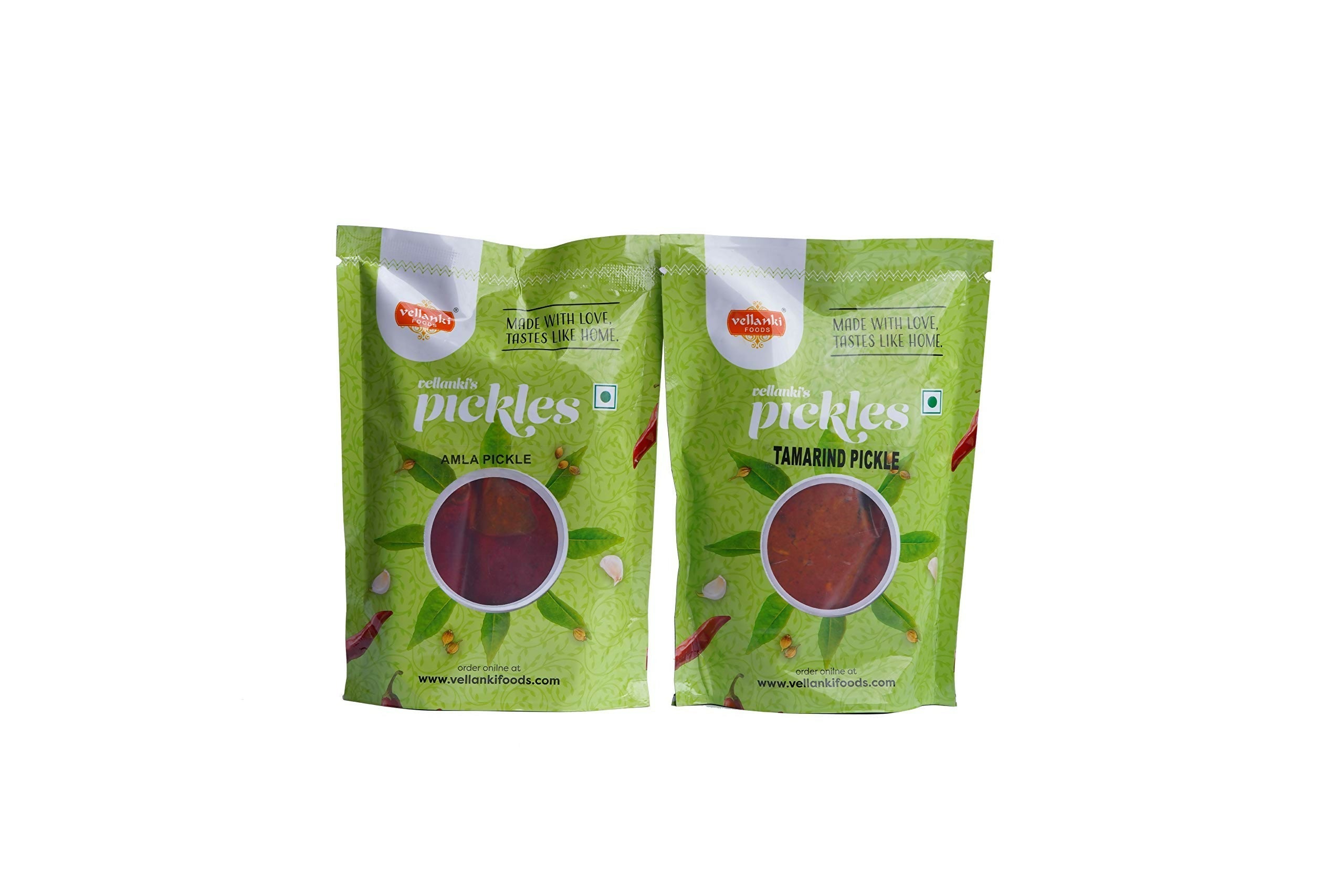 Vellanki Foods Tamarind & Amla Pickle Combo Pack | Andhra Achaar Duo 250g Each - Swadesiicart