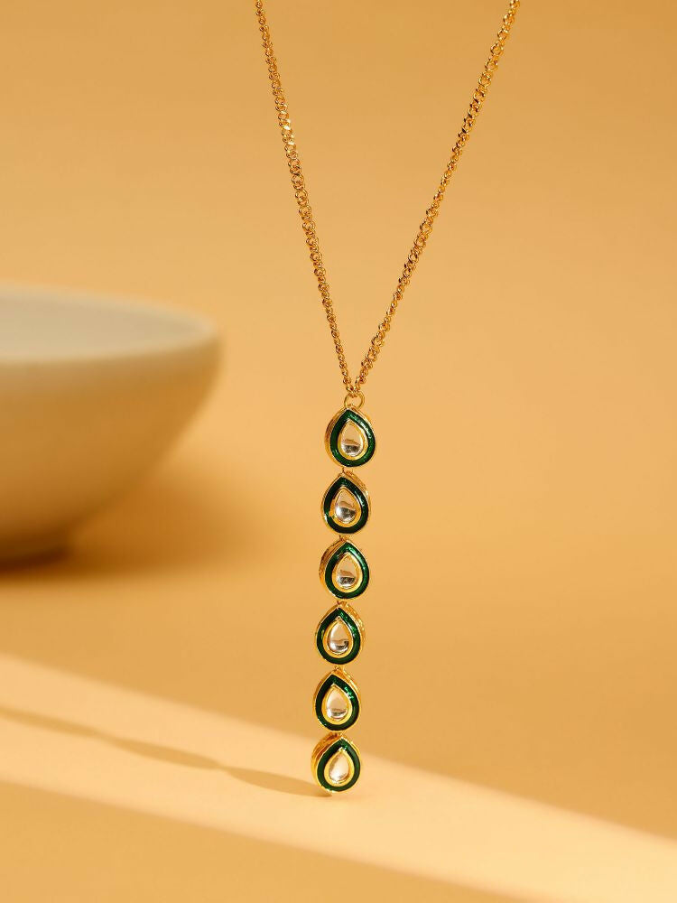 Green Meenakari Kundan Necklace - Ruby Raang | Grocsy