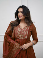 The52 Women's Beautiful Cotton Fabric Embroidery Work Straight Kurta Pant and Dupatta Set | Grocsy