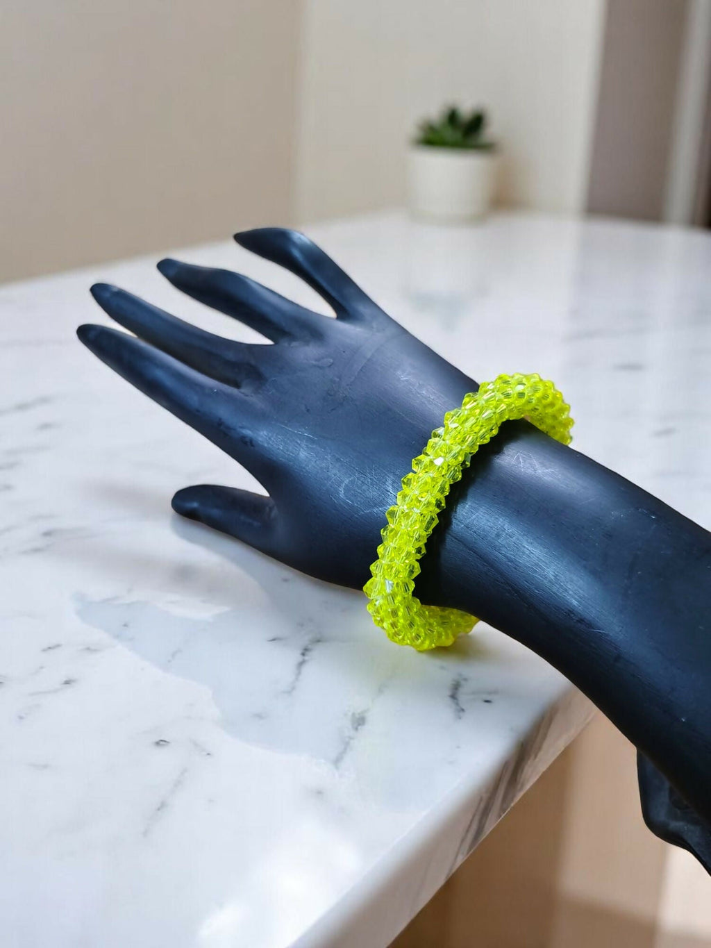 Inhanns Unisex Crystal Bloom – Adjustable Crystal Bead Bracelets - Yellow | Grocsy