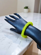 Inhanns Unisex Crystal Bloom – Adjustable Crystal Bead Bracelets - Yellow | Grocsy