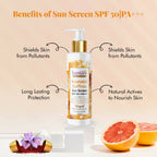 NutriGlow Luxury Skincare Kashmiri Saffron Sunscreen Serum 50 PA+++ | Grocsy
