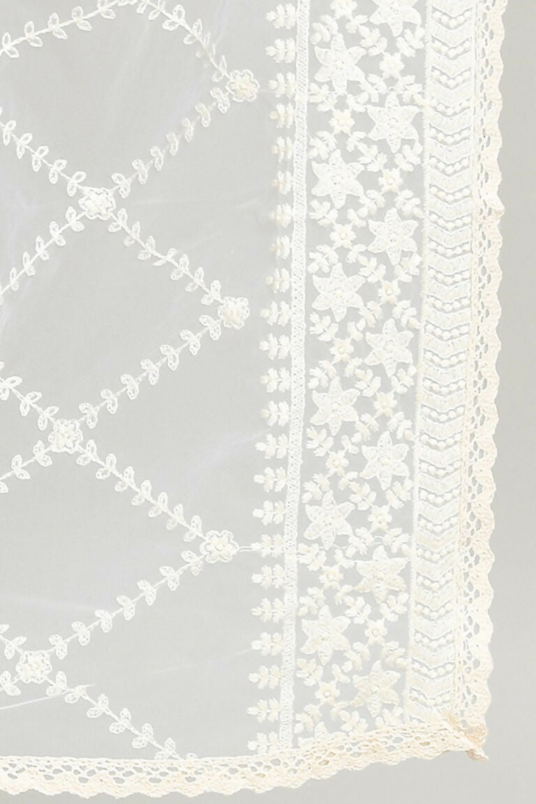Joban Fashion White Cotton Embroidery Work Pakistani Karanchi Dupatta | Grocsy