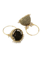 NVR Women Gold Toned Contemporary Jhumkas Earrings | Grocsy