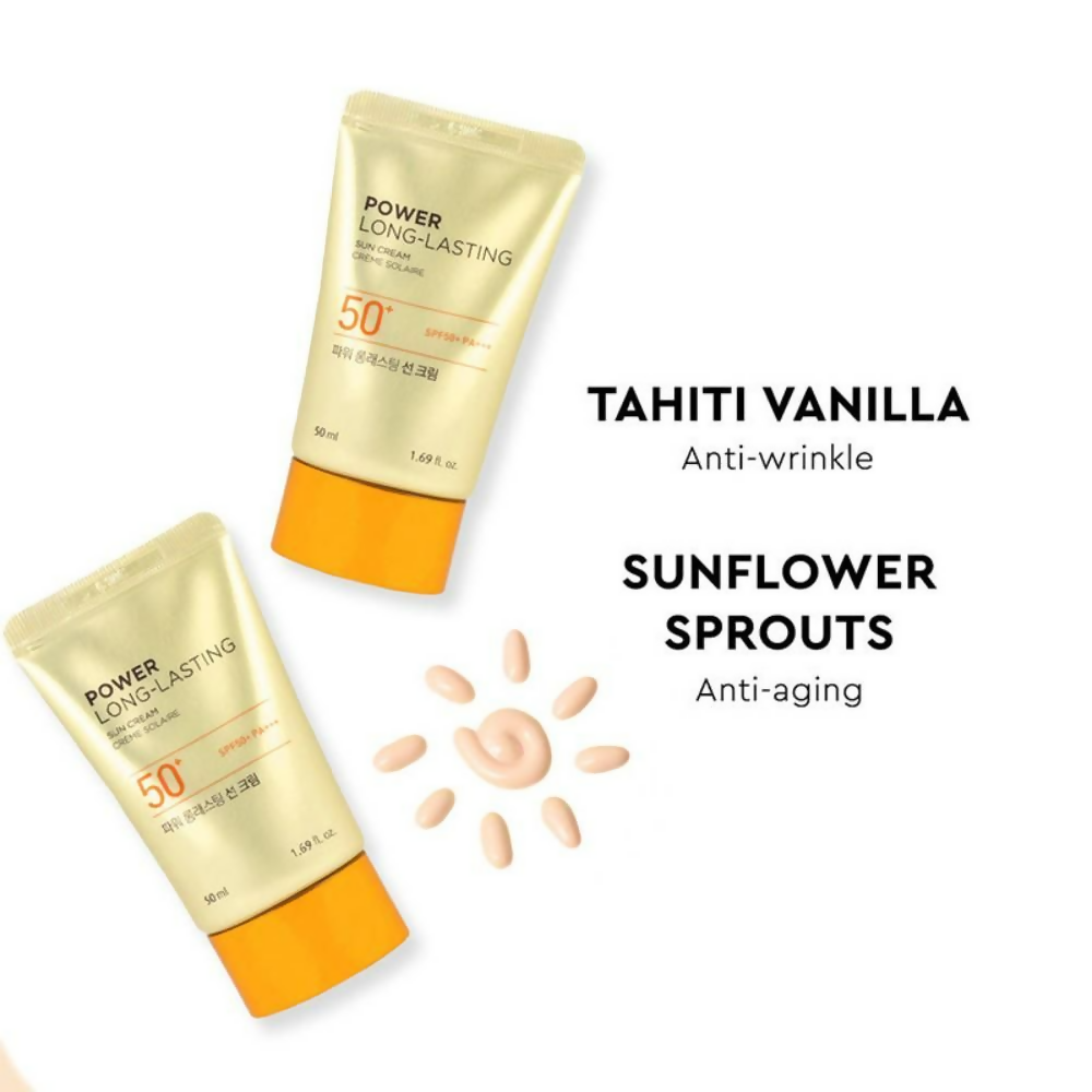 The Face Shop Power Long-Lasting SPF 50+ Pa+++ Tinted Sunscreen | Grocsy