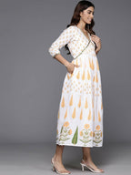 Ahalyaa Women's Traditional wear Dress - White | Grocsy
