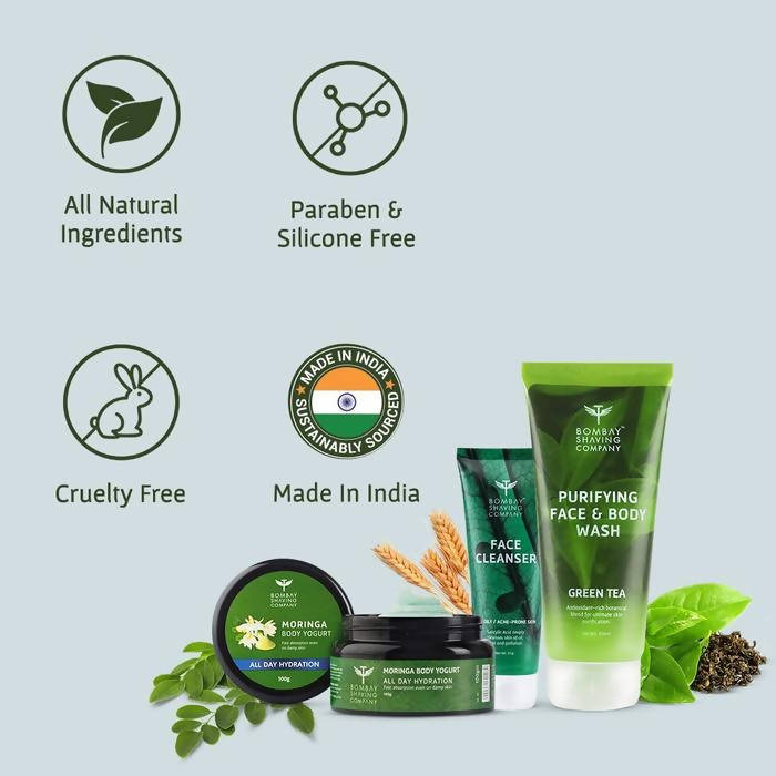 Bombay Shaving Company Green Skincare Essentials Combo | Grocsy
