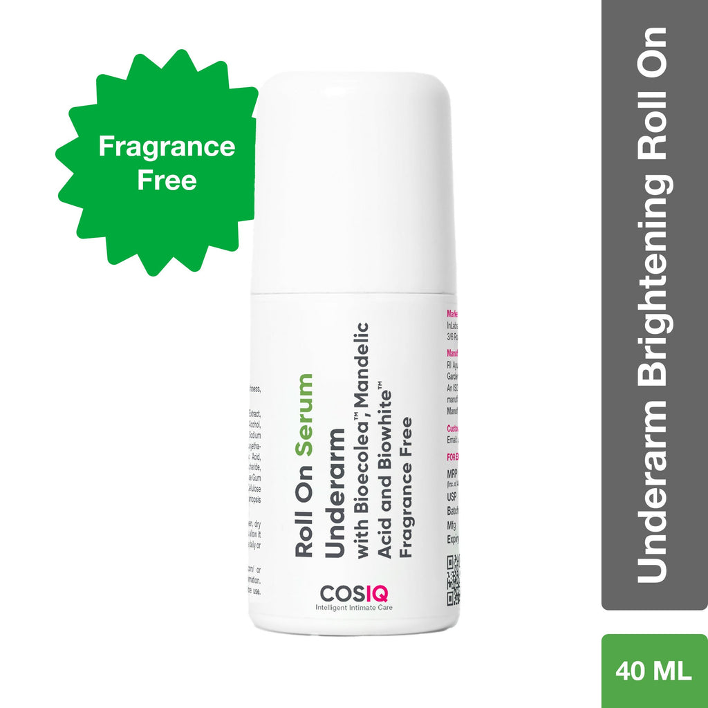 Cos-IQ Brightening Underarm Roll On Serum, With Bioecolea, Mandelic Acid and Bio White Fragrance Free | Grocsy
