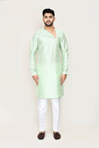 Joban Fashion Green Colored Art Silk Fabric Kurta With Straight Fit Pant | Grocsy