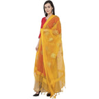 A R Silk Tissue Zari Emb. Fancy Dupatta Color Yellow Dupatta or Chunni | Grocsy