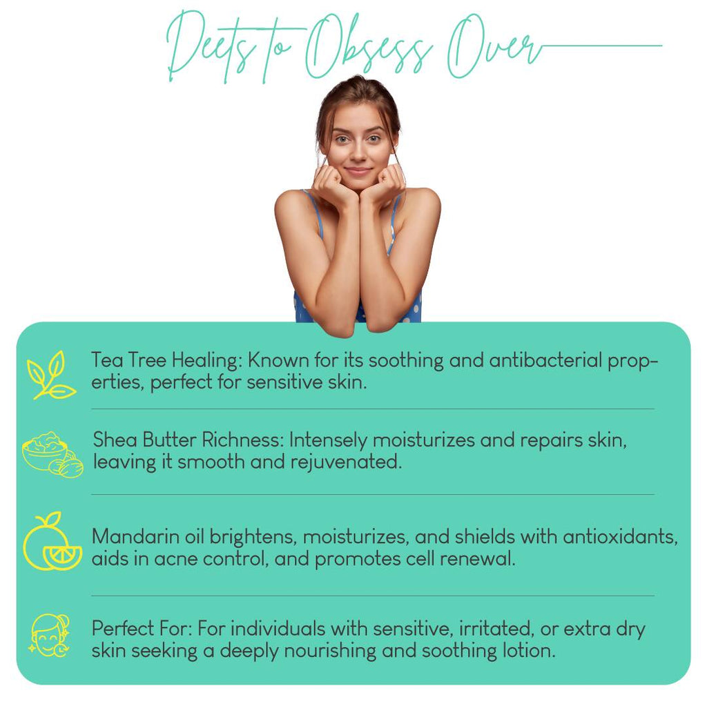 Careberry Tea Tree Oil & Shea Butter Nourishing Body Lotion | Grocsy