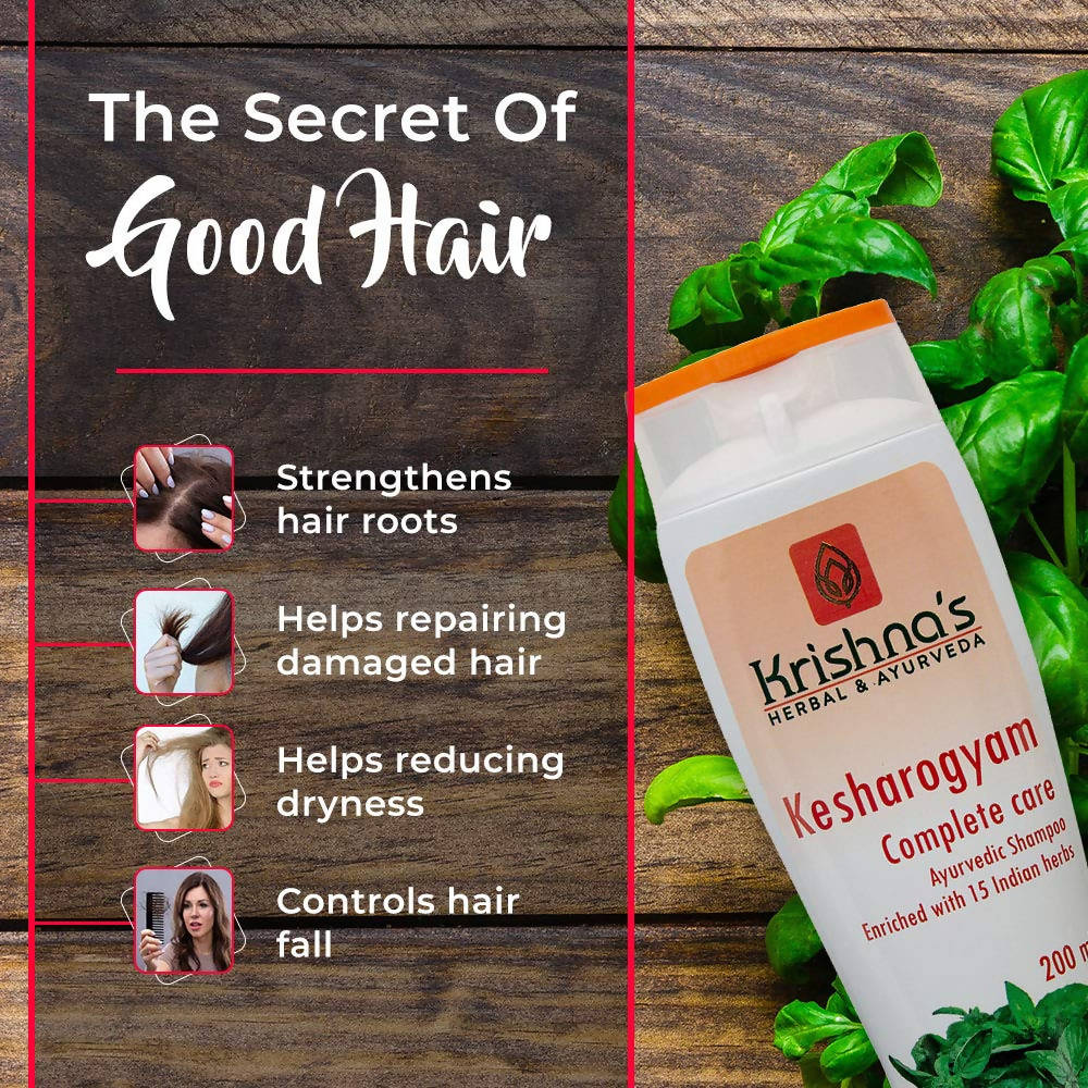 Krishna's Herbal & Ayurveda Kesharogyam Complete Care Shampoo | Grocsy