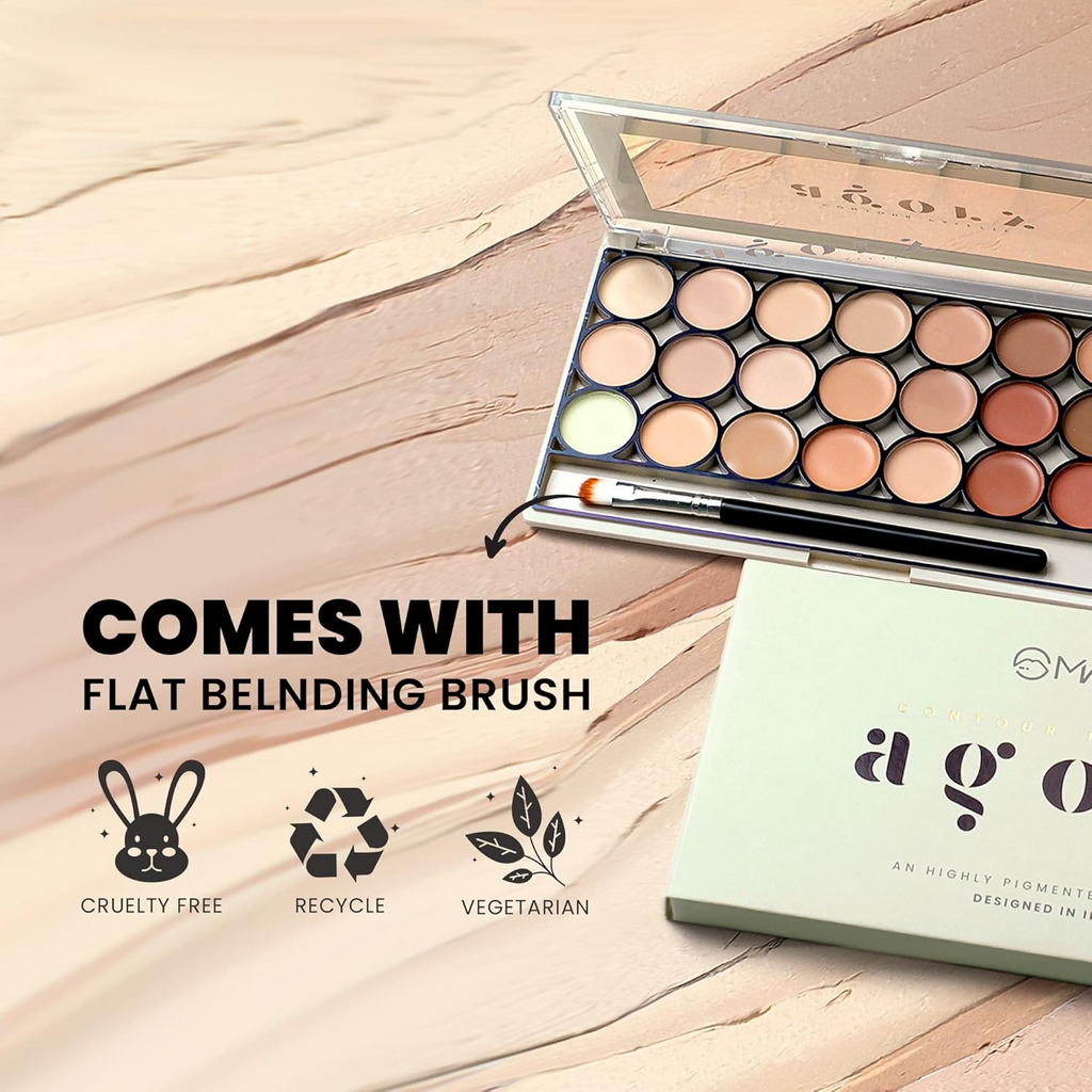 MARS Cosmetics 24 Shade Agory Cream Contour Palette With Brush - Shade-01 | Grocsy