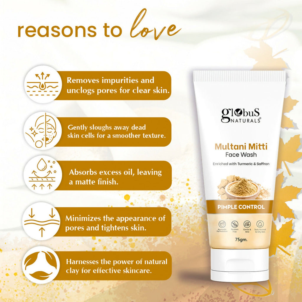 Globus Naturals Multani Mitti Face Wash | Grocsy