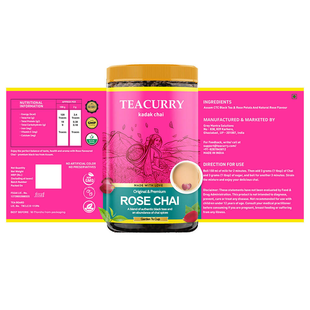 Teacurry Rose Chai Powder | Grocsy